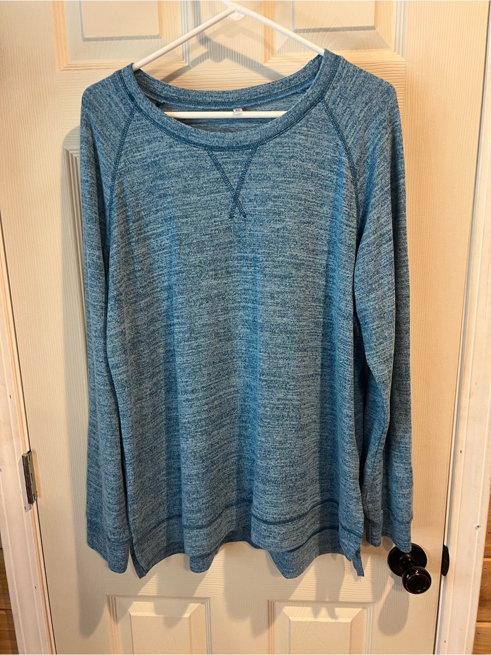 Amazon Heathered Blue Women's Crewneck Pullover Sweatshirt